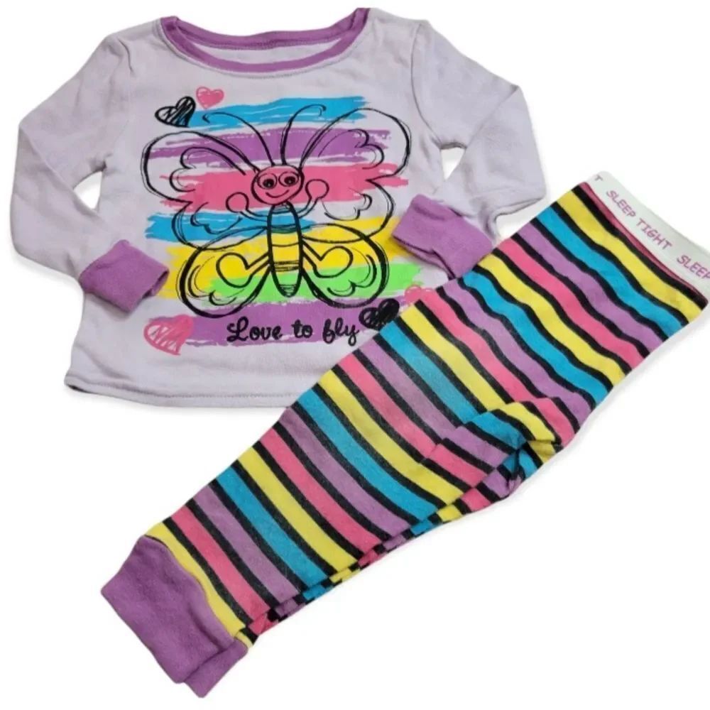 Faded Glory butterfly pajamas 12mo